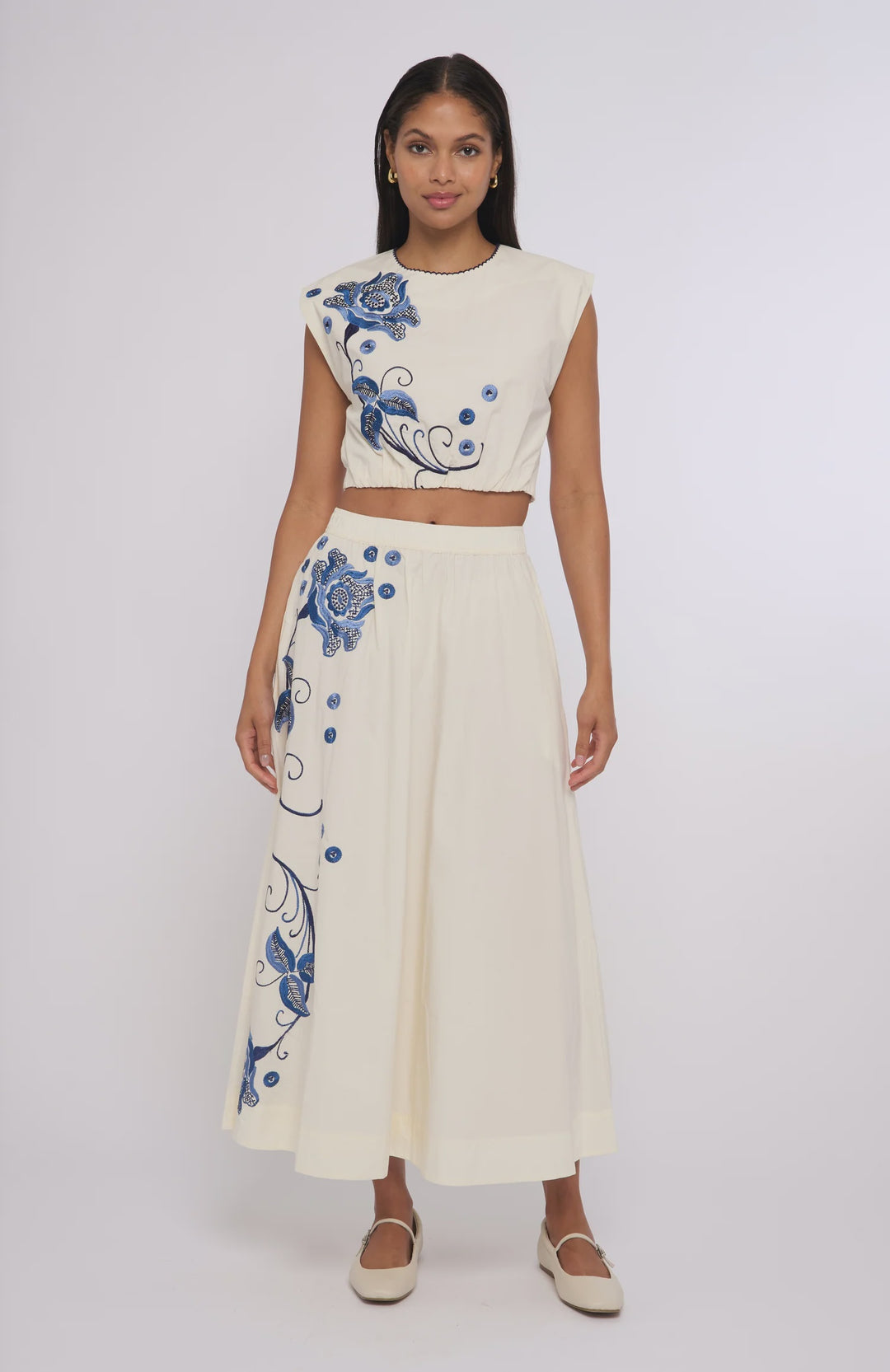 Love The Label Porto Maxi Skirt in Kimber Embroidery