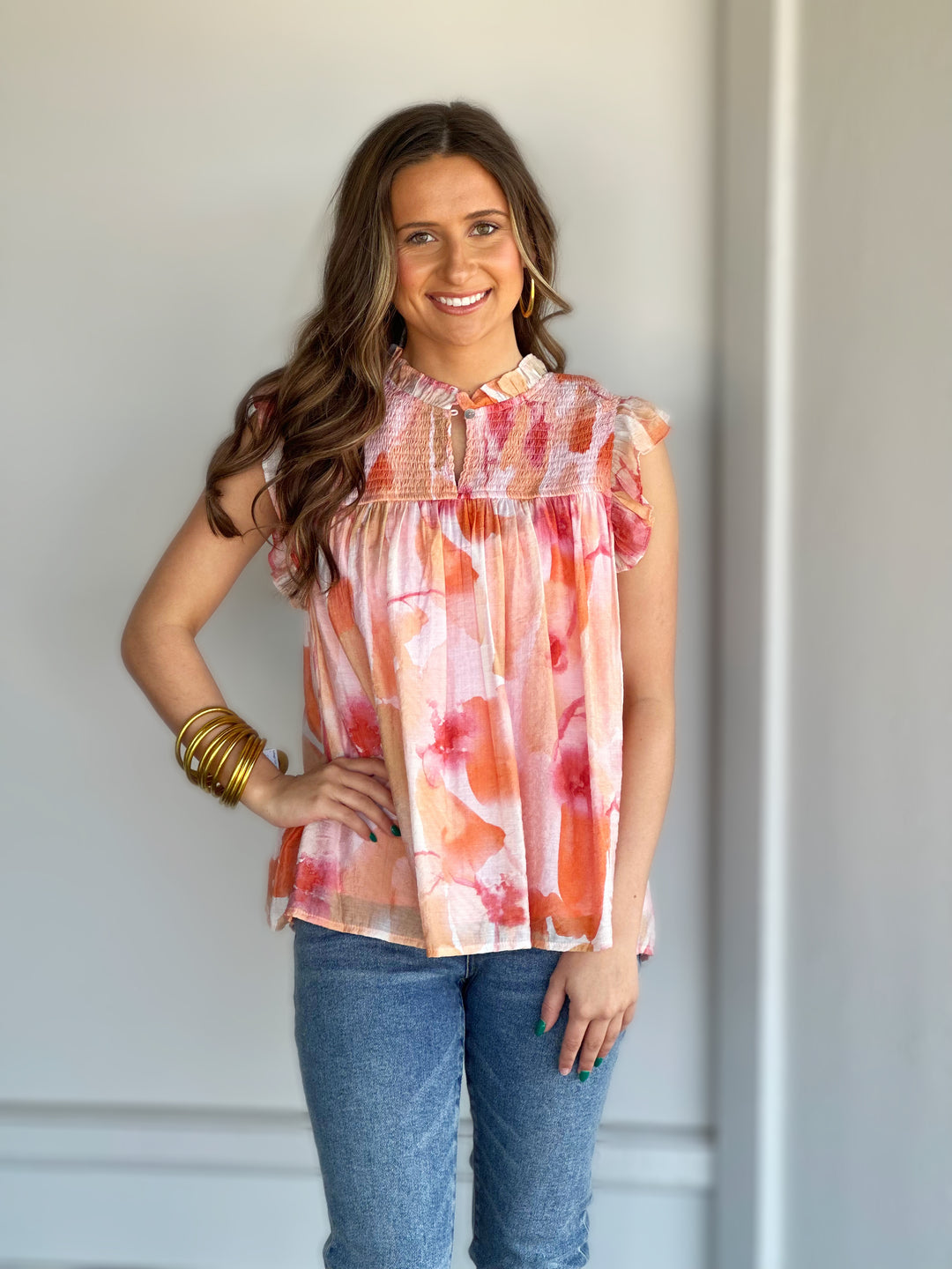 Always The One Printed Top in Fuchsia