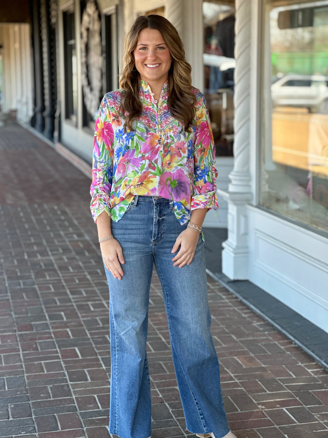 John Mark Floral Button Down Top
