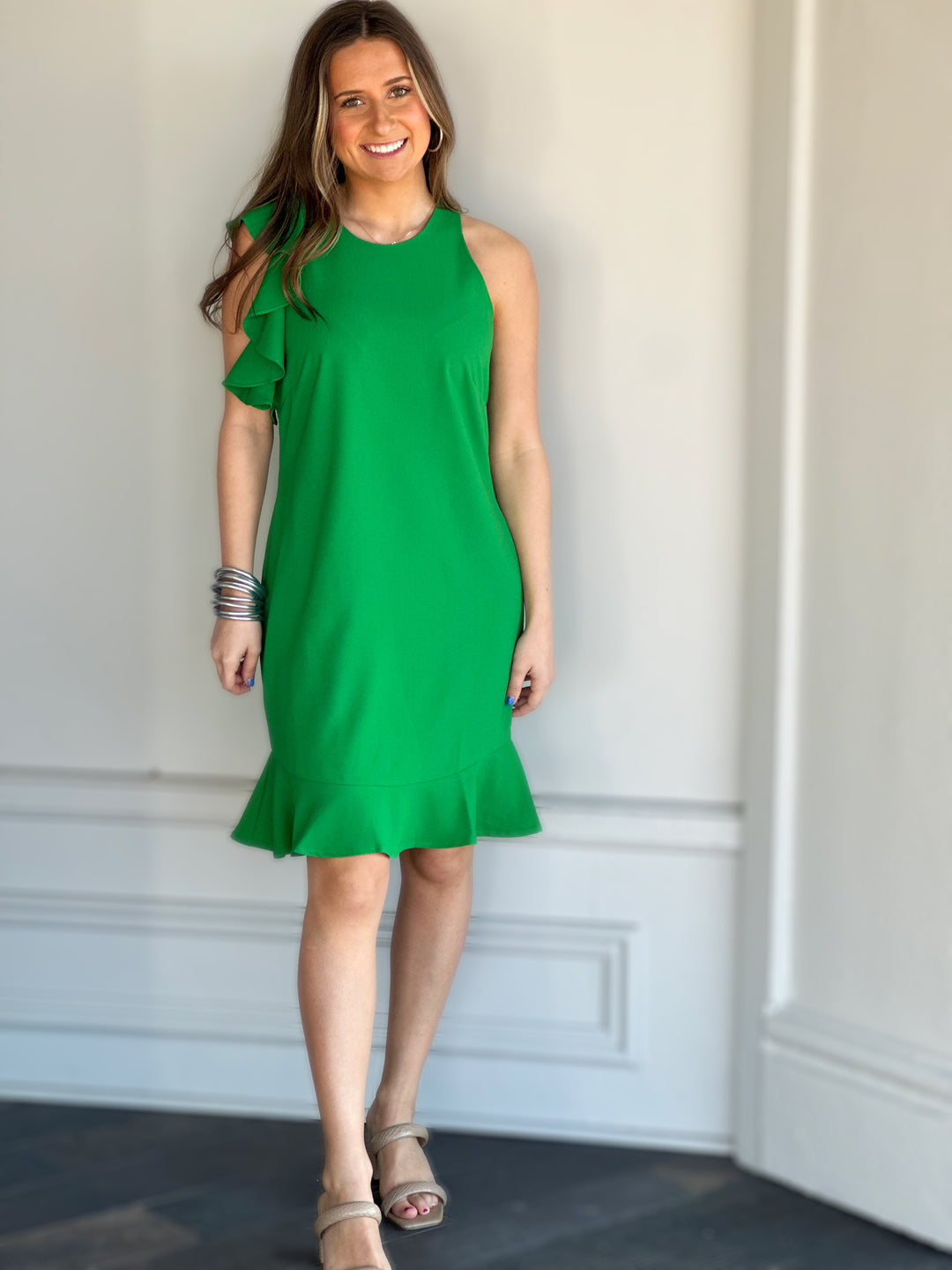 Jade Green Flutter Dress