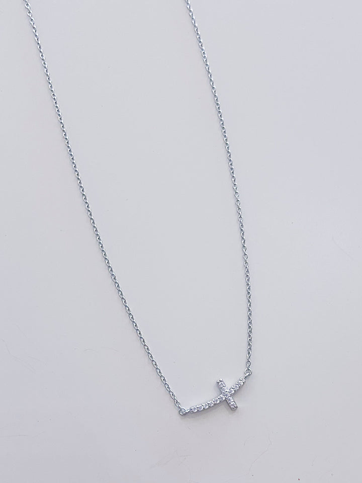 Aman 18K Silver Cross Necklace