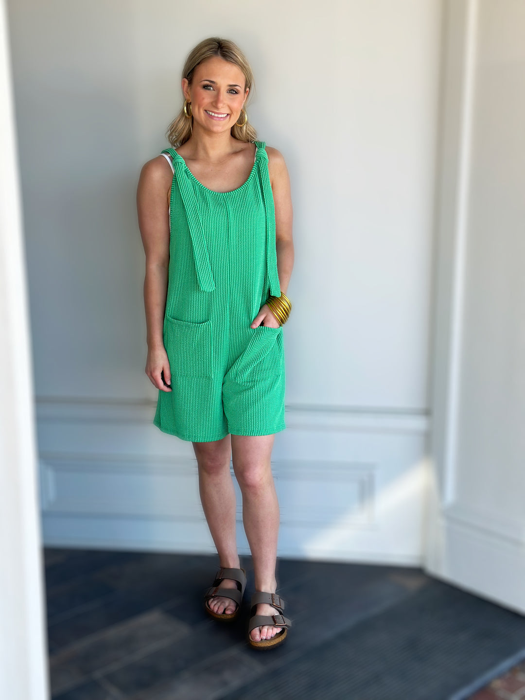 Time To Rock Kelly Green Romper