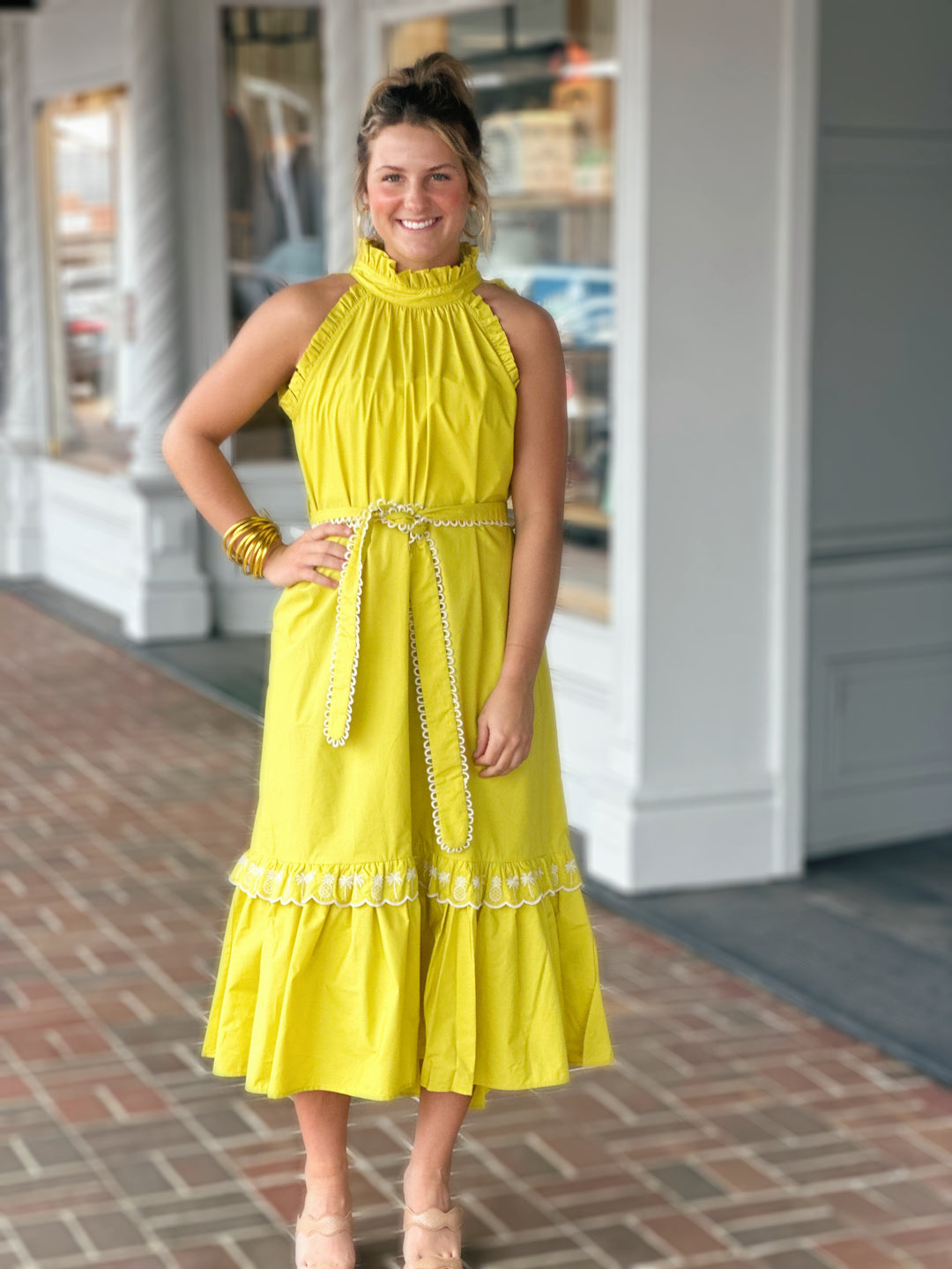 Emily Lovelock Celine Lime Dress