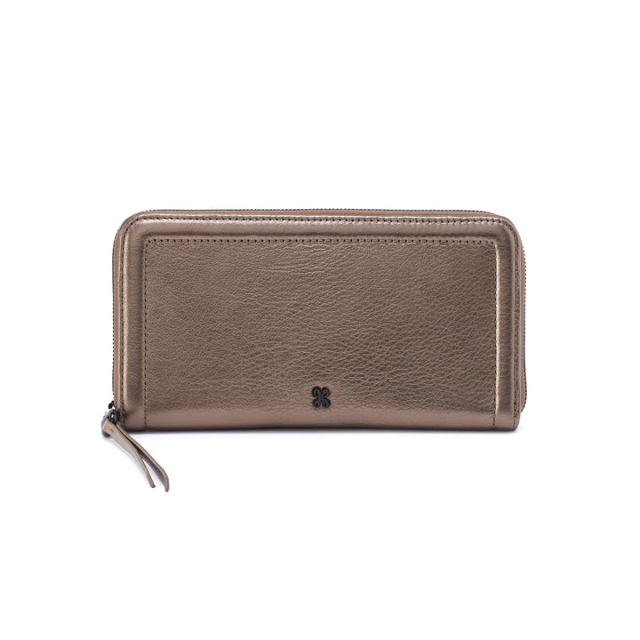 Hobo Nila Large Zip Around Continental Wallet in Pewter