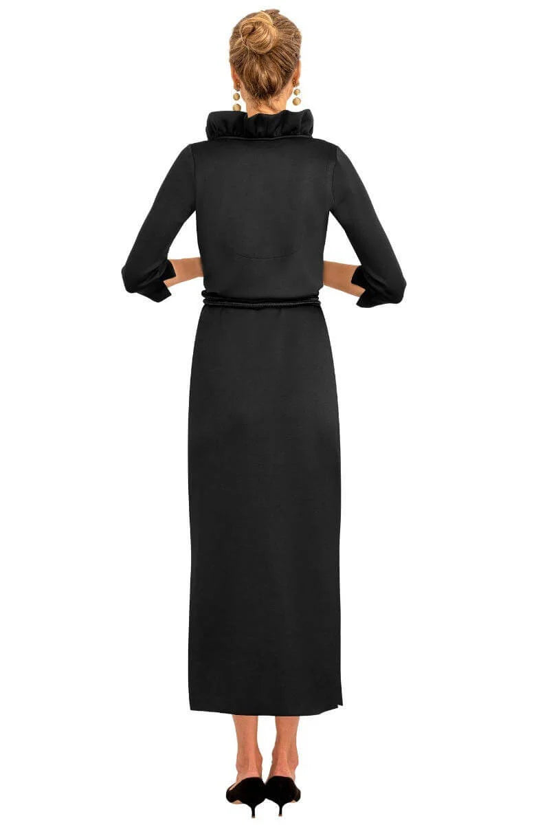 Gretchen Scott Ruffneck Maxi Dress in Black