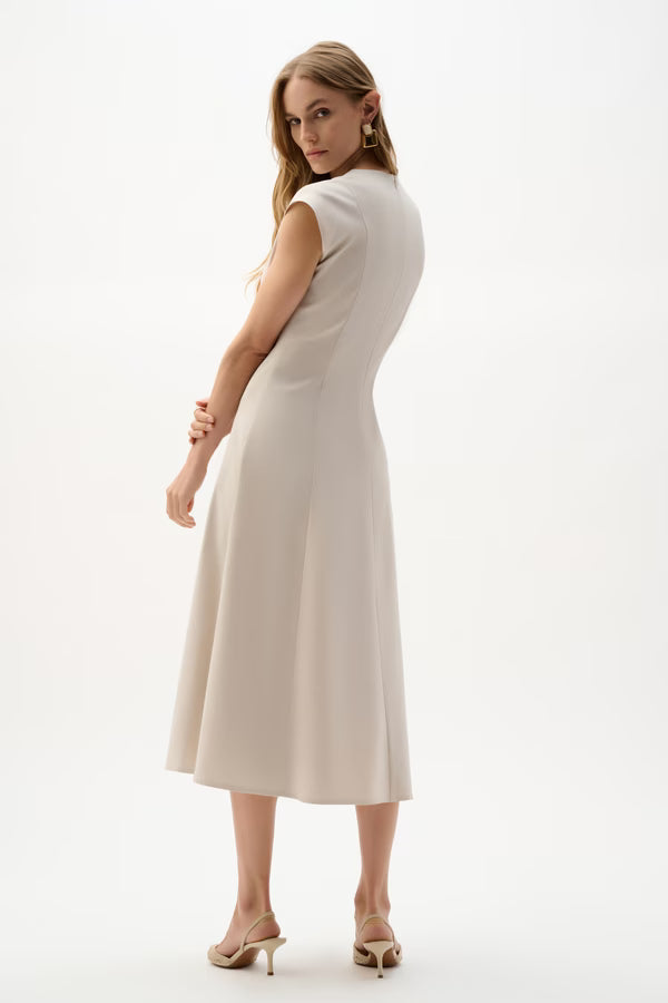 Joseph Ribkoff Midi A-line Dress in Natural