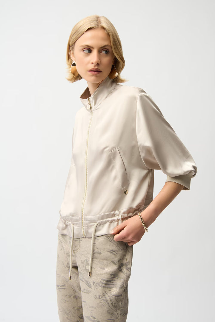 Joseph Ribkoff Zipper Relaxed Fit Jacket in Moonstone