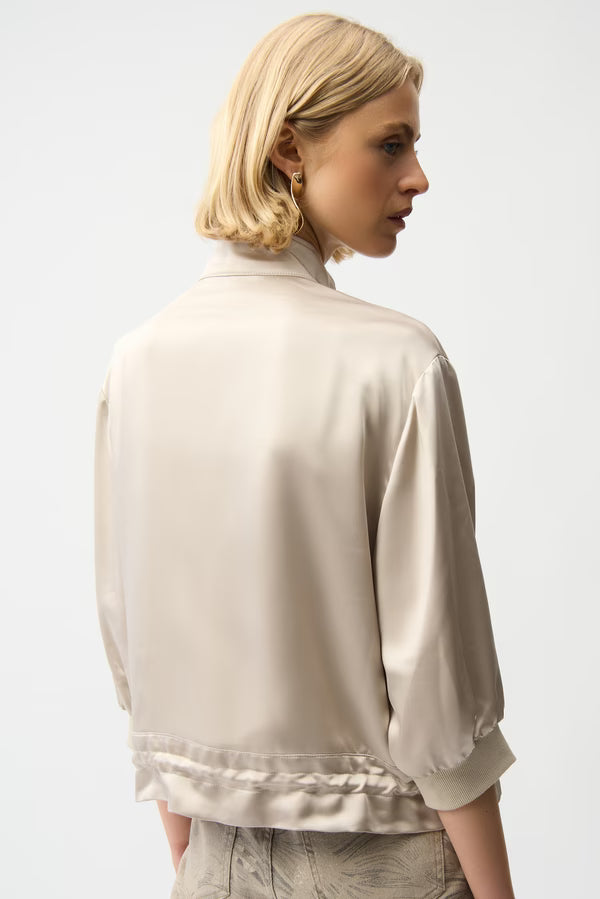 Joseph Ribkoff Zipper Relaxed Fit Jacket in Moonstone