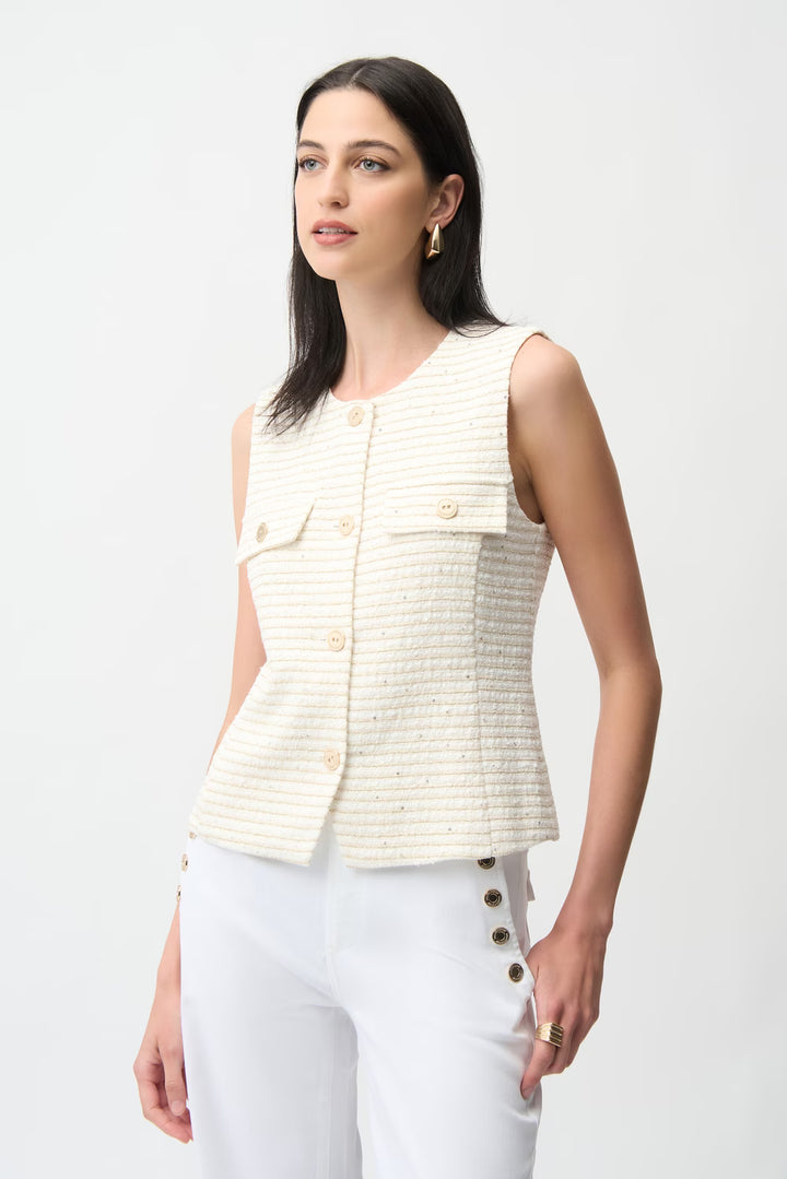 Joseph Ribkoff Sleeveless Casual Vest Style in Off-White