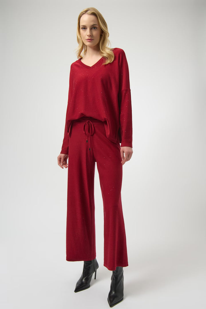 Joseph Ribkoff Casual Full-length Trousers in Deep Cherry