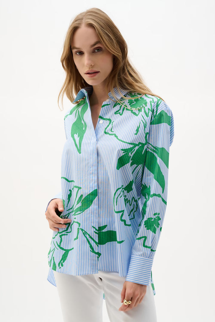 Joseph Ribkoff Floral Striped Casual Shirt