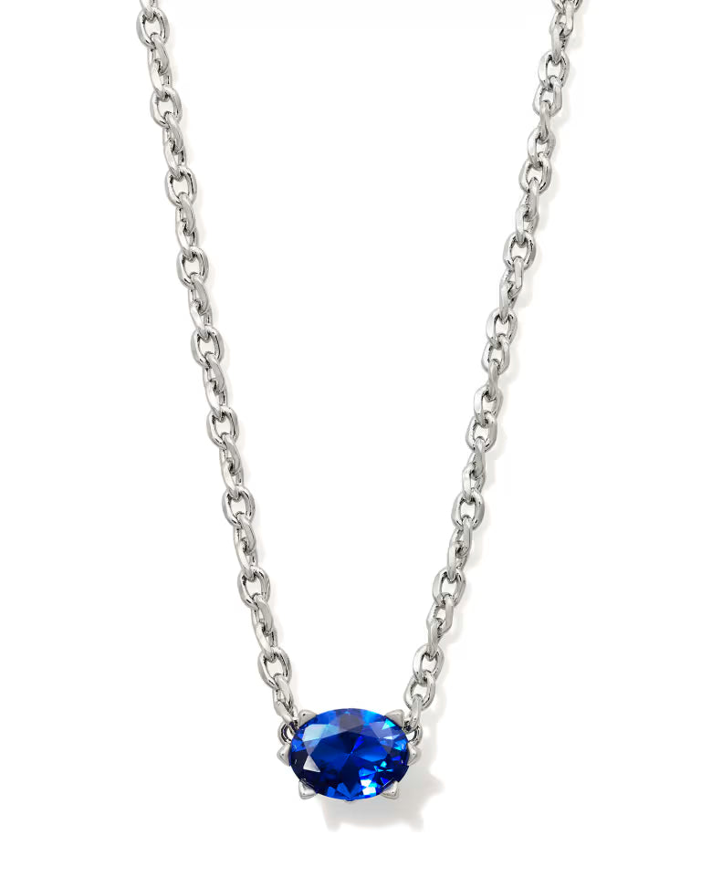 Kendra Scott Cailin Silver Pendant Necklace in Blue Violet Crystal