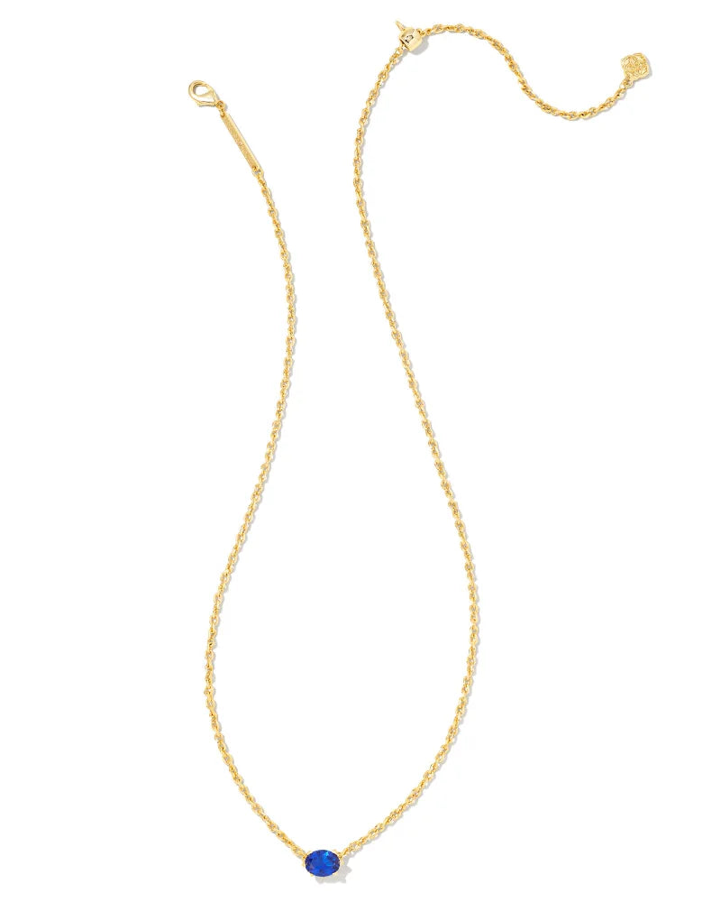 Kendra Scott Cailin Pendant Necklace Gold Blue Crystal