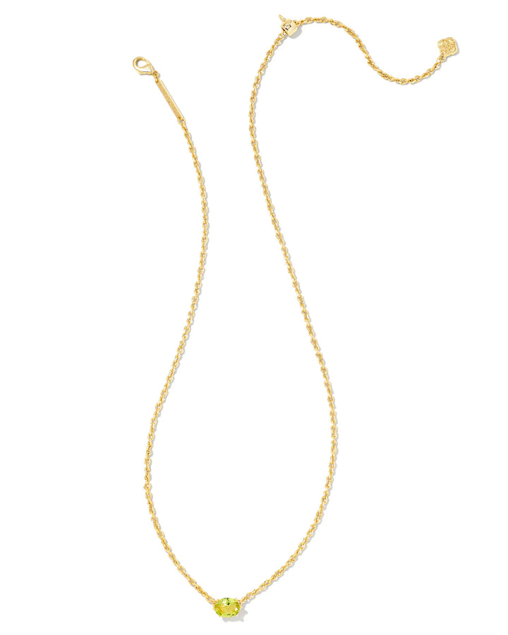 Kendra Scott Cailin Gold Pendant Necklace in Green Peridot Crystal