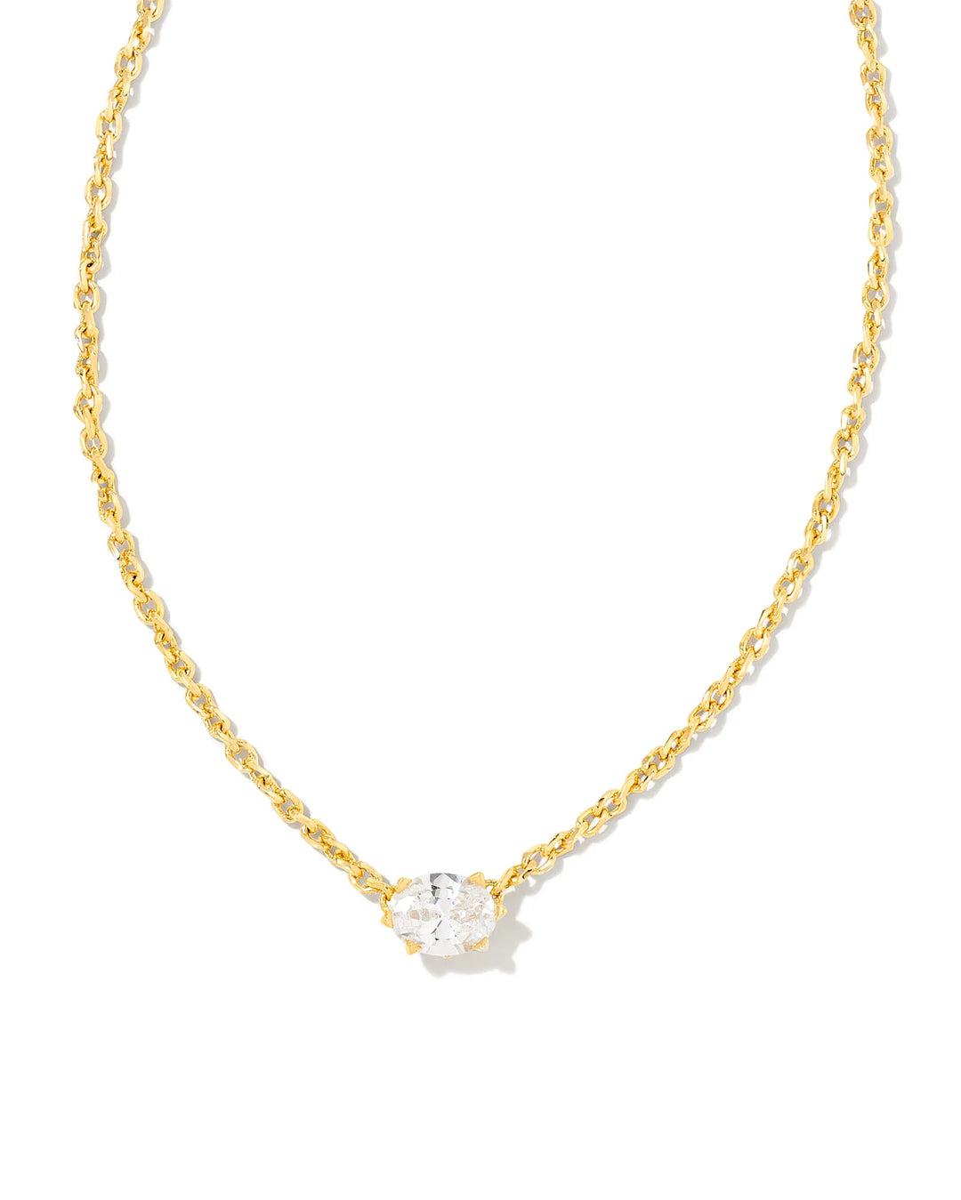 Kendra Scott Cailin Boxed Gold Pendant Necklace in White Crystal