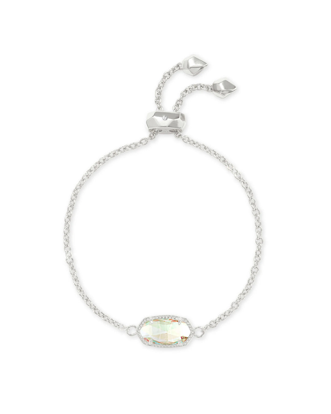 Kendra Scott Elaina Silver Adjustable Chain Bracelet in Dichroic Glass