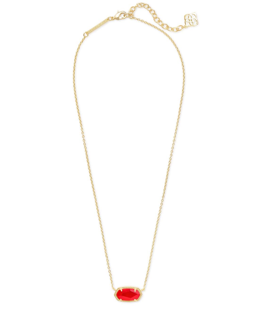 Kendra Scott Elisa Boxed Pendant Necklace in Gold Red Illusion