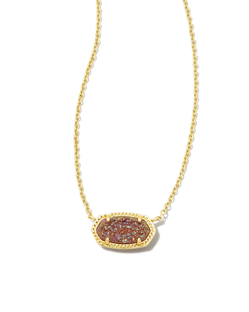 Kendra Scott Elisa Gold Pendant Necklace in Spice Drusy