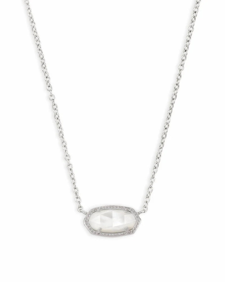 Kendra Scott Elisa Silver Pendant Necklace in Ivory Mother-of-Pearl