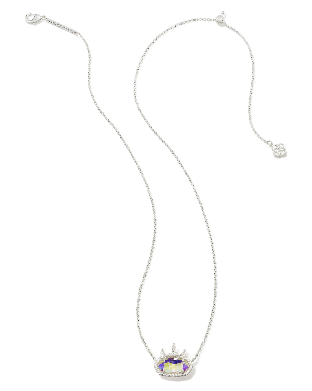 Kendra Scott Elisa Unicorn Bright Silver Short Pendant Necklace in Dichroic