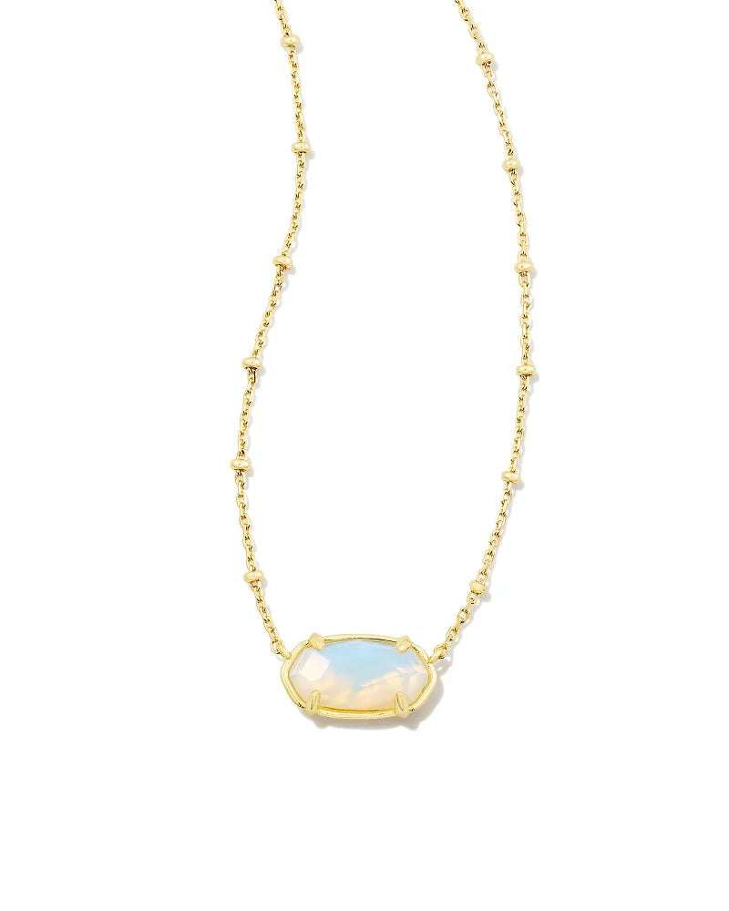 Kendra Scott Faceted Gold Elisa Short Pendant Necklace in Iridescent Opalite Illusion