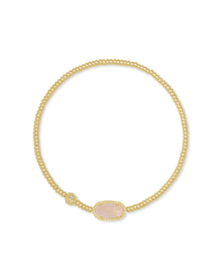 Kendra Scott Grayson Stretch Bracelet in Gold Rose Quartz