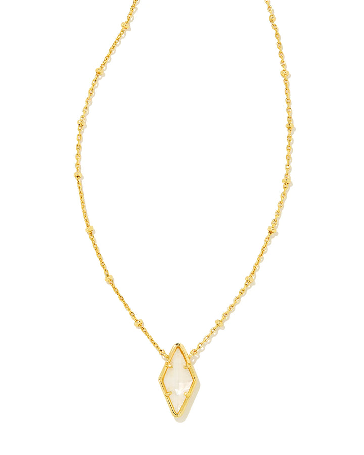 Kendra Scott Kinsley Gold Short Pendant Necklace in Mother-of-Pearl