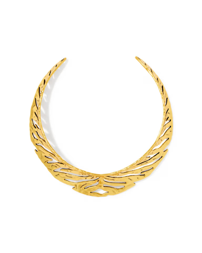 Kendra Scott Tiger Striped Daphne Vintage Gold Statement Necklace