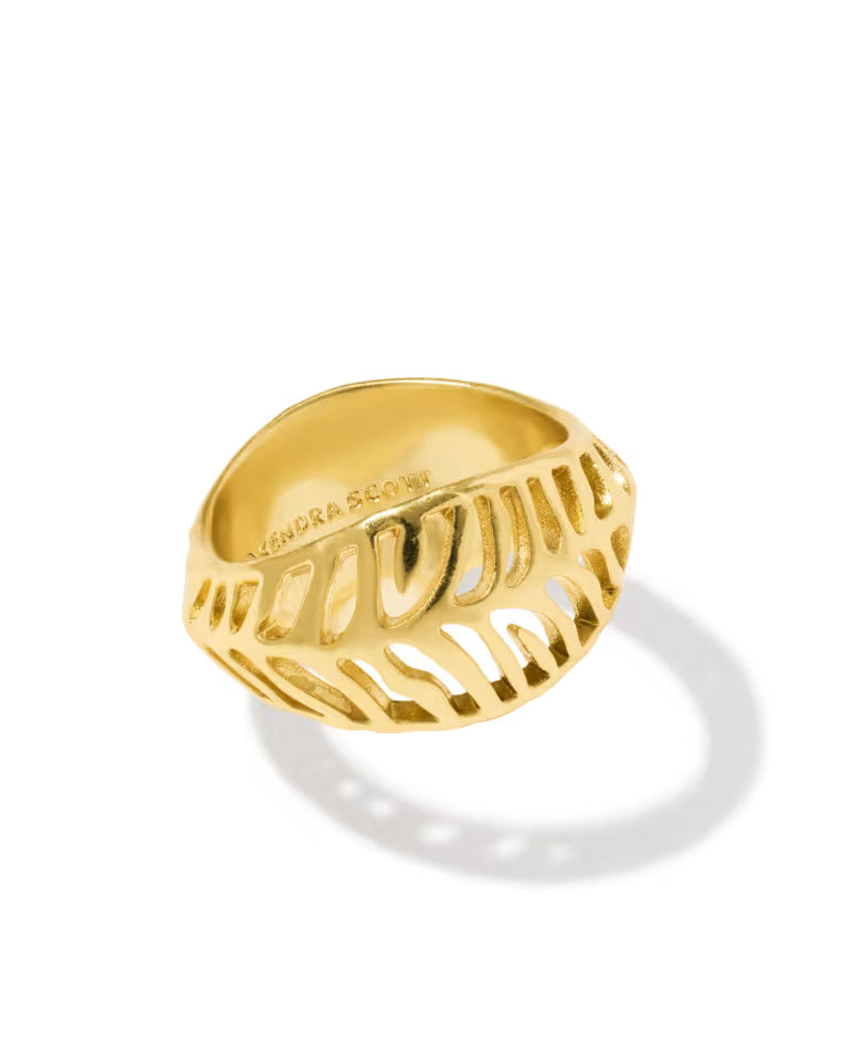 Kendra Scott Tiger Striped Mikki Gold Band Ring