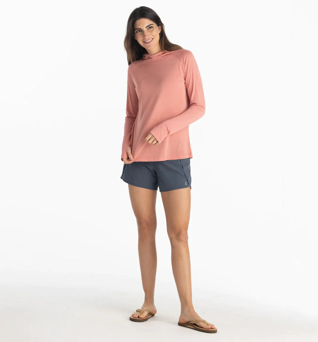 Free Fly Women's Bamboo Lightweight Hoodie II in Bright Clay