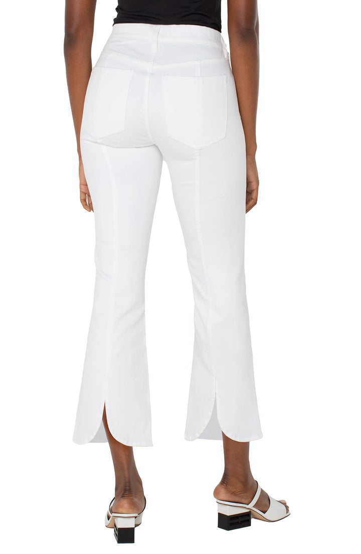 Liverpool Los Angeles The Gia Glider® Crop Flare Jean with Tulip Back in White