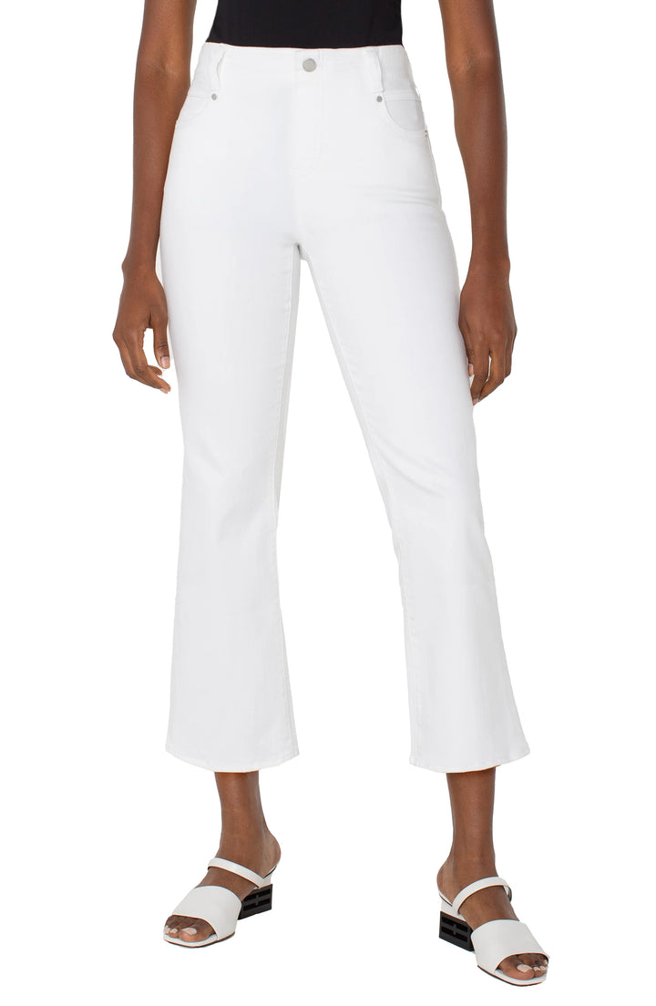 Liverpool Los Angeles The Gia Glider® Crop Flare Jean with Tulip Back in White