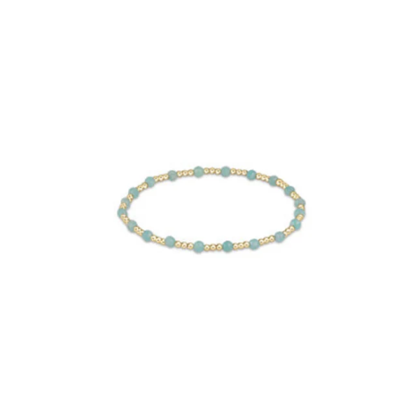 Enewton Gemstone Gold Sincerity Pattern 3mm Bead Bracelet in Amazonite