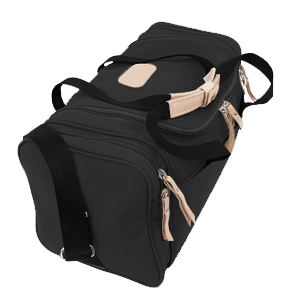 Jon Hart Small Square Duffel in Black Coated Canvas