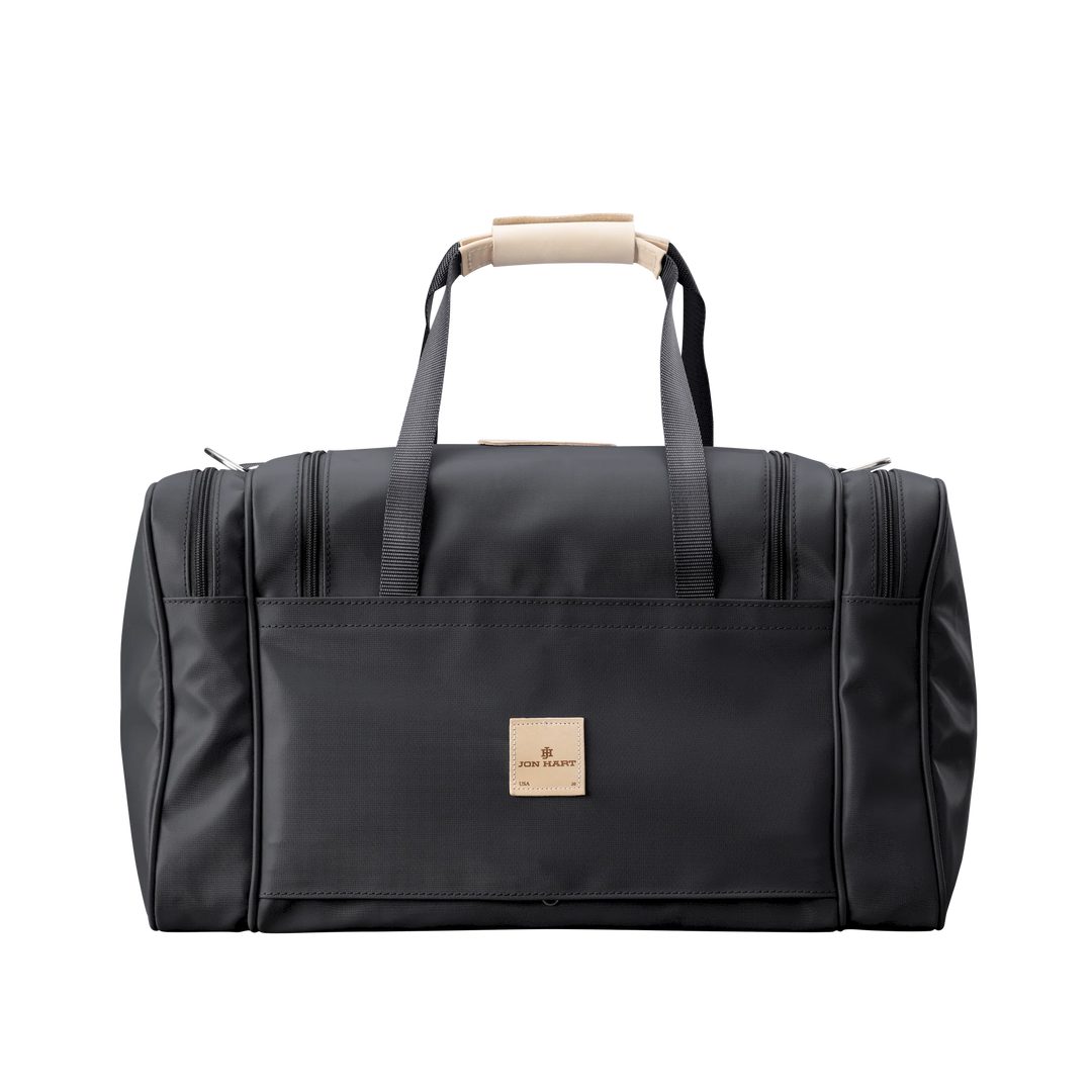 Jon Hart Medium Square Duffel in Black Coated Canvas