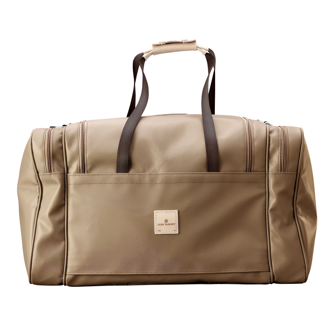 Jon Hart Large Square Duffel in Saddle Coated Canvas