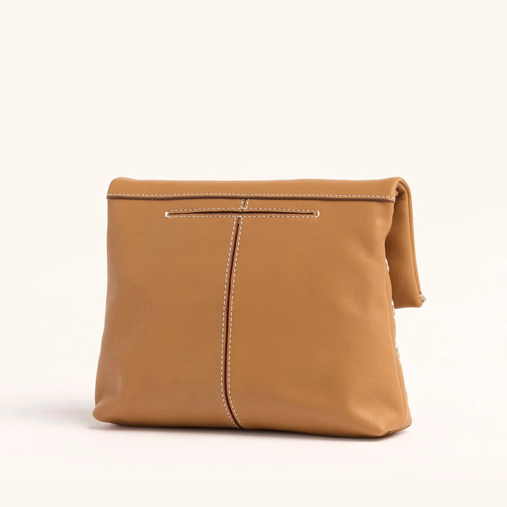 Hammitt VIP Medium Clutch Crossbody in Oak Edge/Brushed Silver