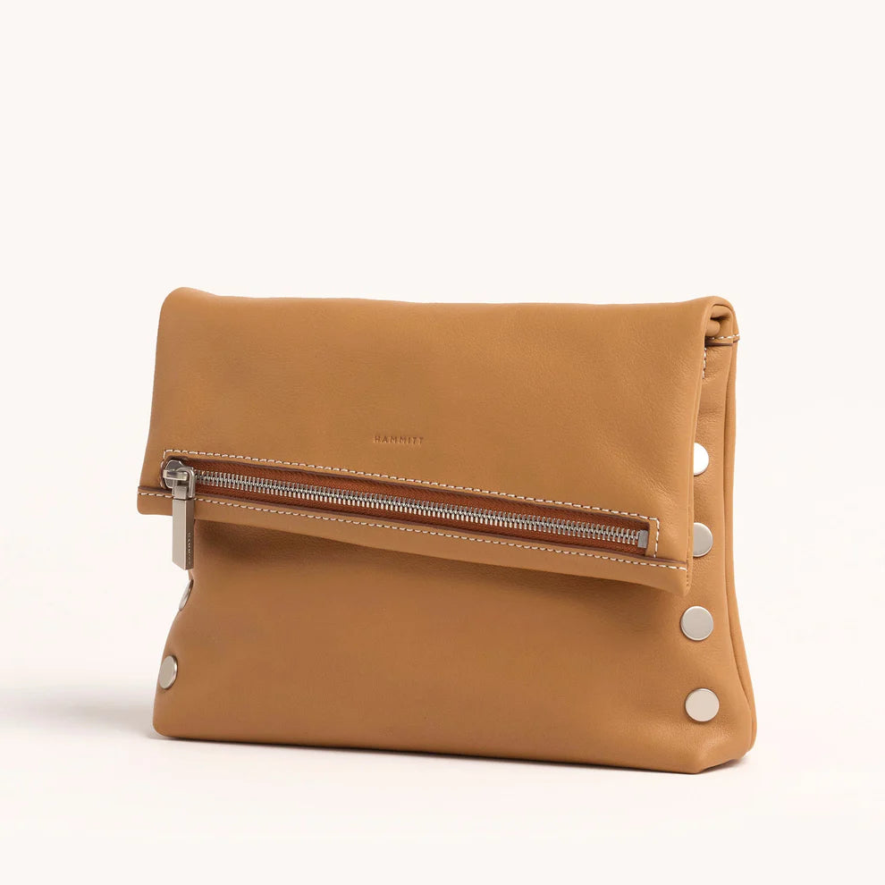 Hammitt VIP Medium Clutch Crossbody in Oak Edge/Brushed Silver
