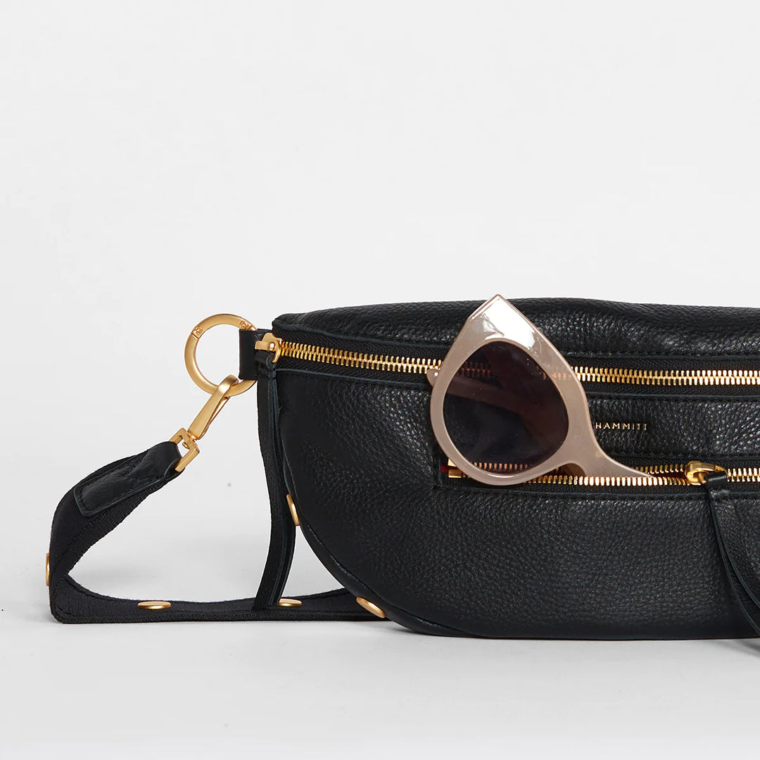 Hammitt Charles Medium Leather Crossbody Belt Bag in Revival Collection/Brushed Gold