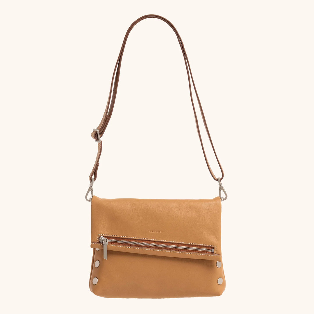 Hammitt VIP Medium Clutch Crossbody in Oak Edge/Brushed Silver