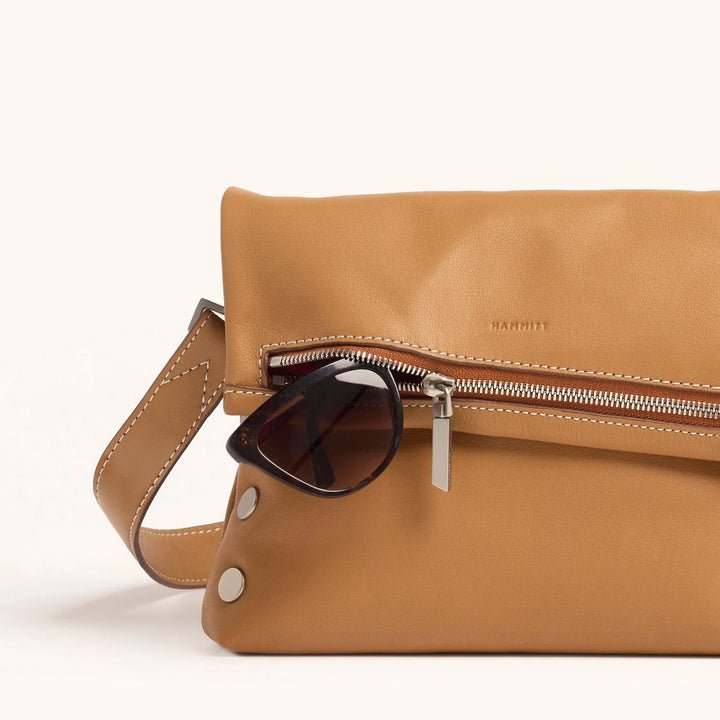 Hammitt VIP Medium Clutch Crossbody in Oak Edge/Brushed Silver