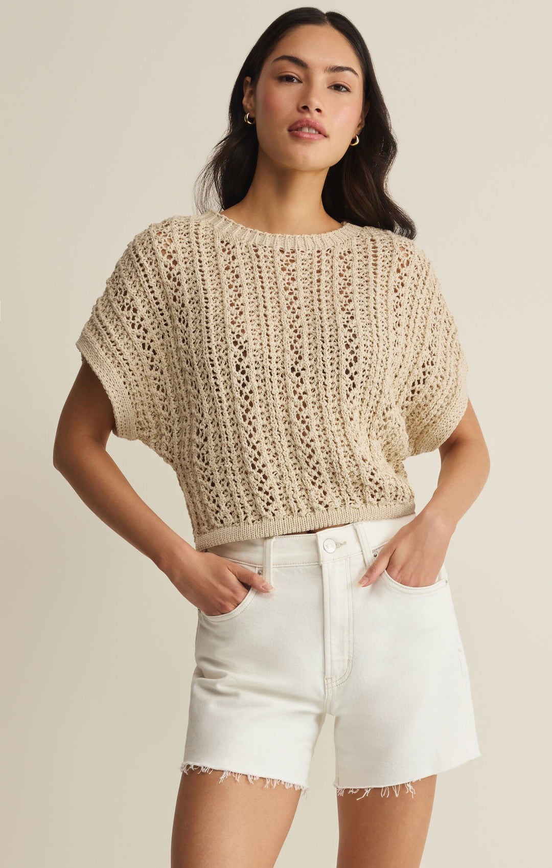 Z Supply Ballast Crochet Top in Natural