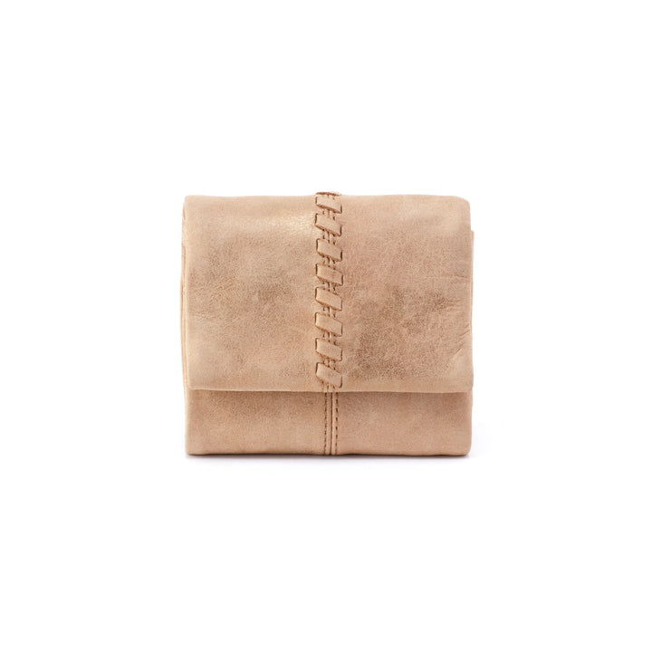Hobo Keen Mini Trifold Wallet in Gold Cashmere