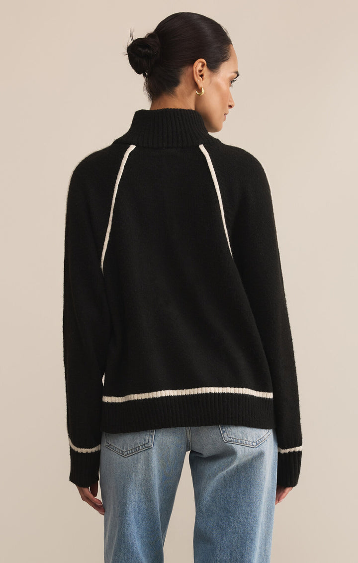 Z Supply Alps Half Zip Sweater in Black