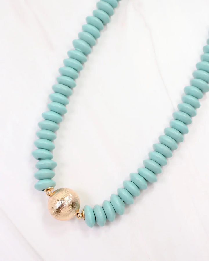 Caroline Hill Dayle Disc and Ball Necklace in Turquoise