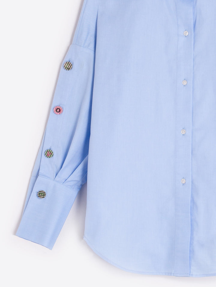 Vilagallo Mikaela Button Down Shirt in Blue