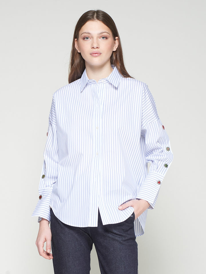 Vilagallo Mikaela Button Down Shirt in White