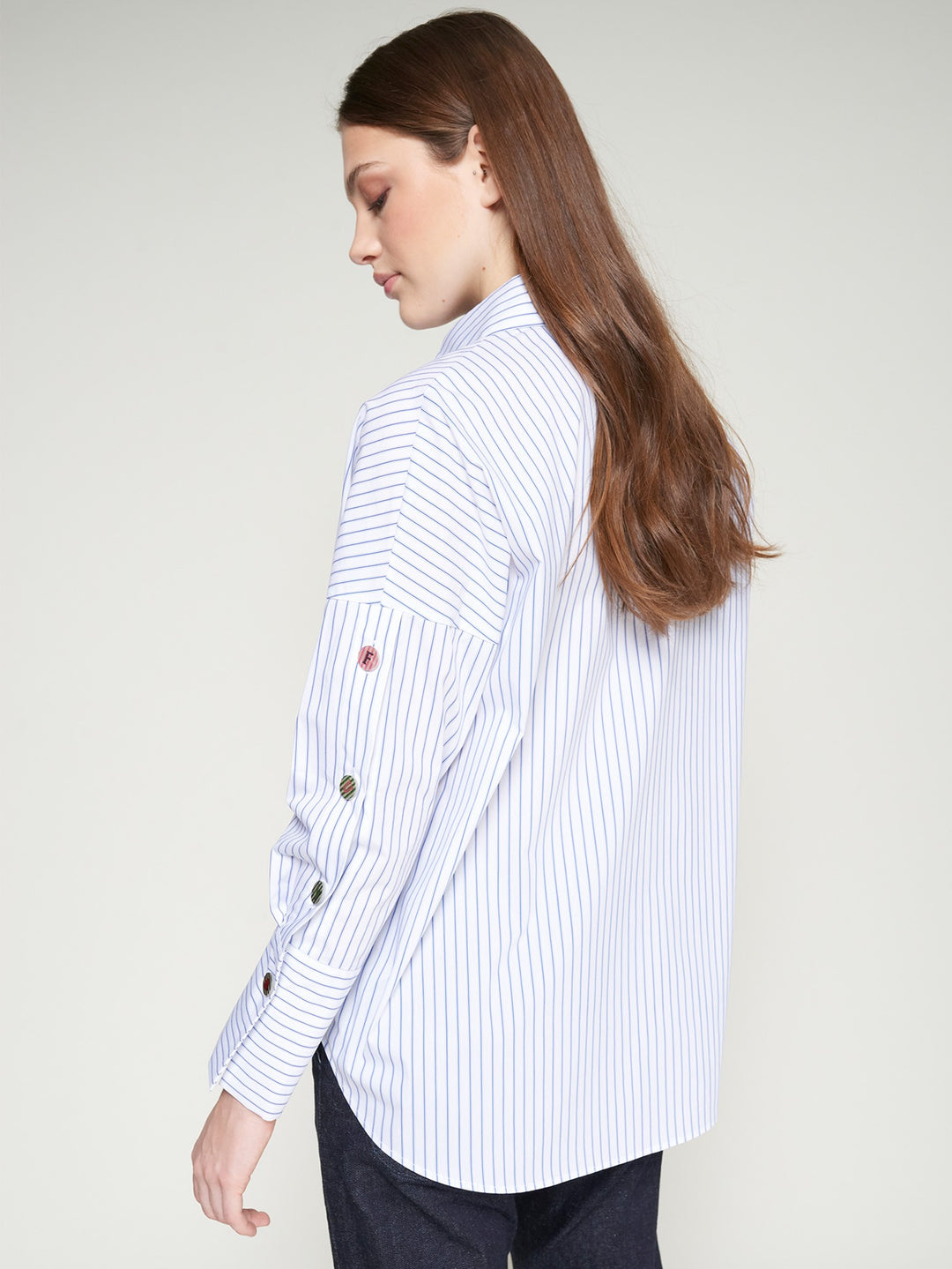 Vilagallo Mikaela Button Down Shirt in White