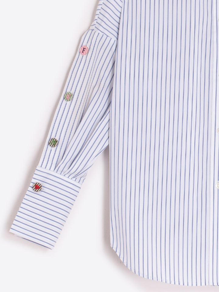 Vilagallo Mikaela Button Down Shirt in White