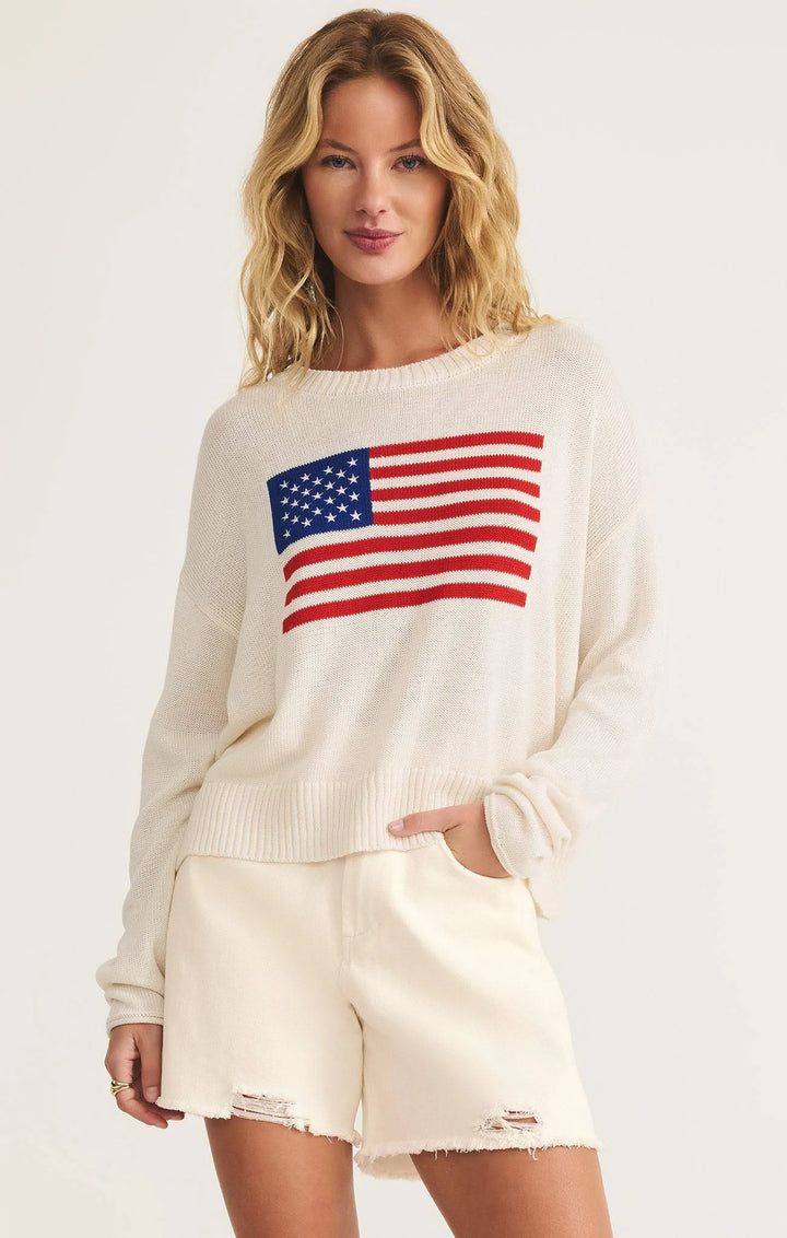 Z Supply Sienna Patriot Sweater Sea Salt